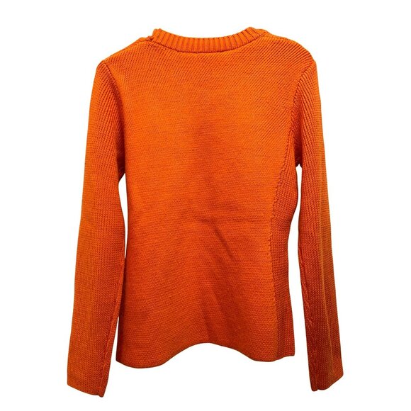 Equipment $350 Ville Crewneck Orange Koi Wool Sweater Size Large - Picture 7 of 8